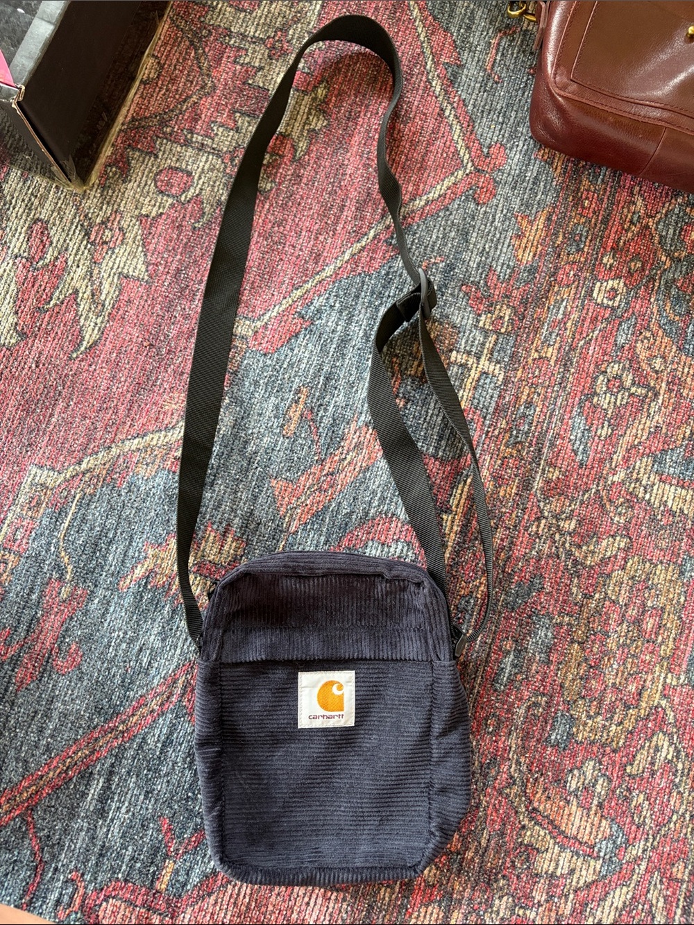Carhartt Navy Corduroy Crossbody Messenger Bag